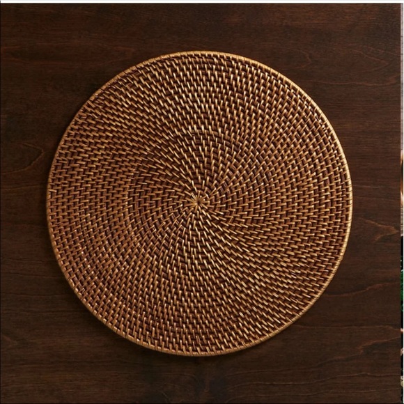 2 each Round Rattan Placemat. 14" dia. Handcrafted - Picture 2 of 5